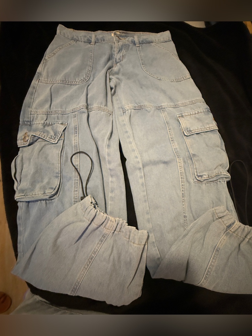 Light Blue Women's Cargo Jeans